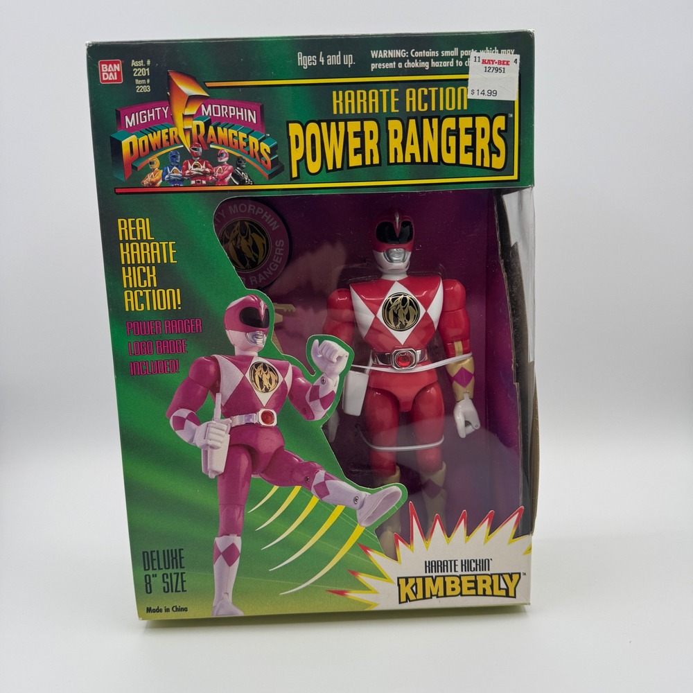 1994 Bandai Mighty Morphin Power Rangers Karate Action Kimberly Pink Ranger 8in